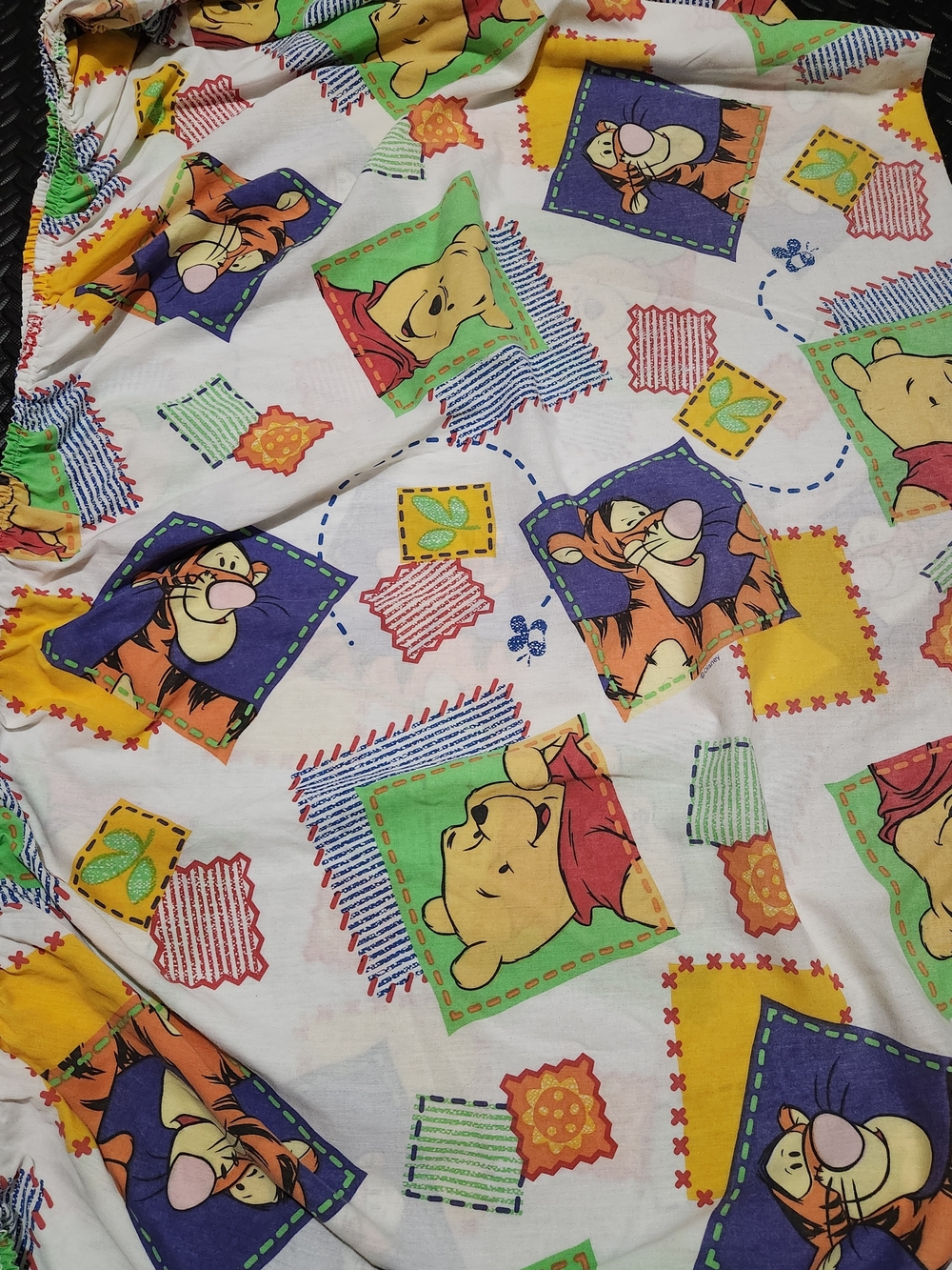 Vintage 90s Disney Winnie the Pooh Tigger Twin Fitted Sheet Bedding